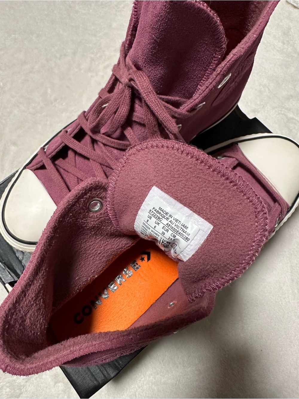 Converse Burgundy High-Top Platform Sneakers - Picture 6 of 6